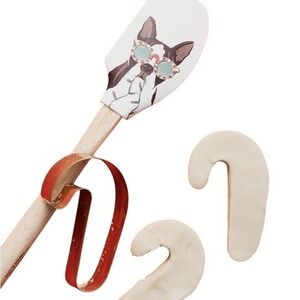 Anthropologie Amy Heitman Cat Dog Baking Set Spatula Cookie Cutter Christmas NEW